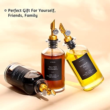 VITEVER Olive Oil Dispenser Set Glass Bottles Weighted Pourer