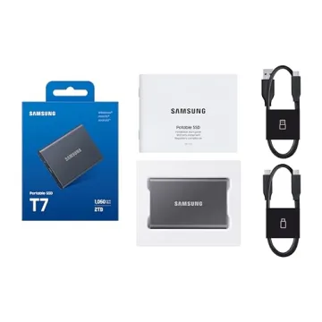 SAMSUNG T7 Portable SSD, 1TB External Solid State Drive, Speeds Up to 1,050MB/s, USB 3.2 Gen 2, Reliable Storage for Gaming, Students, Professionals, MU-PC1T0H/AM, Blue