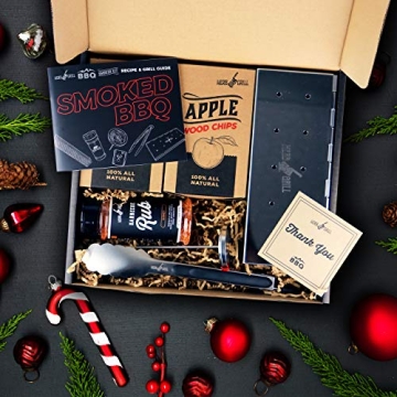 Herb & Grill BBQ Cooking Gift Set for Dad - 8 Piece Smoker Kit