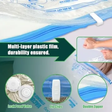 HIBAG Vacuum Storage Bags 30-Pack with Electric Pump