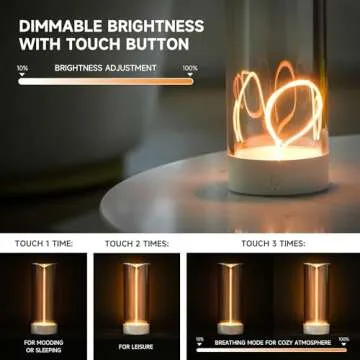 AUGE LIGHT Minimalist Desk Lamp Cordless Table Lamps LED Rechargeable Modern Nightstand Lights Dimmable with 3 Levels for Gaming, Home Office, Bedroom, Living Room, Kitchen, Bar, Restaurant