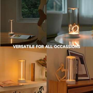 AUGE LIGHT Minimalist Desk Lamp Cordless Table Lamps LED Rechargeable Modern Nightstand Lights Dimmable with 3 Levels for Gaming, Home Office, Bedroom, Living Room, Kitchen, Bar, Restaurant