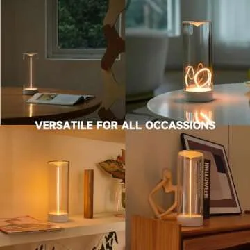 AUGE LIGHT Minimalist Desk Lamp Cordless Table Lamps LED Rechargeable Modern Nightstand Lights Dimmable with 3 Levels for Gaming, Home Office, Bedroom, Living Room, Kitchen, Bar, Restaurant