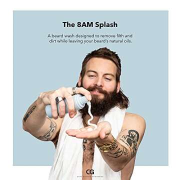 Copenhagen Grooming 8AM Splash Beard Wash for Men - Regenerating & Moisturizing Beard Shampoo - Skin...