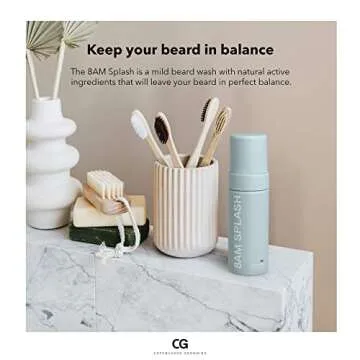 Copenhagen Grooming 8AM Splash Beard Wash for Men - Regenerating & Moisturizing Beard Shampoo - Skin, Mustache and Beard Care