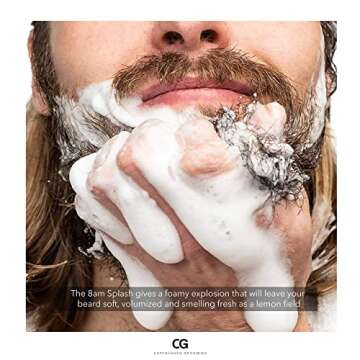 Copenhagen Grooming 8AM Splash Beard Wash for Men - Regenerating & Moisturizing Beard Shampoo - Skin, Mustache and Beard Care