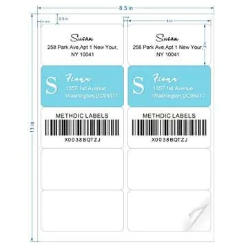 Methdic Shipping Labels 2"×4" 300 Labels Sticker Paper for Laser/Ink Jet Printer Mailing Labels 8.5"*11" White 10 per Sheet