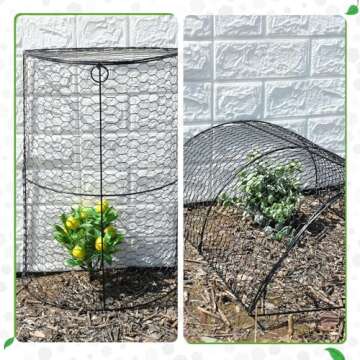 Tandefio 4 Pack Arch Metal Tunnel Chicken Wire Cloche for Garden Plant Protector and Cover 18.5 x 8 Inch Garden Cloche Plant Protection Cage from Wild Animals for Seedlings Flowers Vegetable