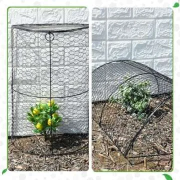 Tandefio 4 Pack Arch Metal Tunnel Chicken Wire Cloche for Garden Plant Protector and Cover 18.5 x 8 Inch Garden Cloche Plant Protection Cage from Wild Animals for Seedlings Flowers Vegetable