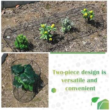 Tandefio 4 Pack Arch Metal Tunnel Chicken Wire Cloche for Garden Plant Protector and Cover 18.5 x 8 Inch Garden Cloche Plant Protection Cage from Wild Animals for Seedlings Flowers Vegetable