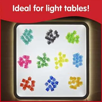 edxeducation Translucent Linking Cubes - Construction Toy for Early Math - Set of 100 - 0.8 Inch - Light Table Toy - Elementary + Preschool Learning