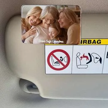 Personalized Photo Car Visor Clip - Custom Acrylic Car Sun Visor Photo Frame with Vertical & Horizontal Options - Unique Drive Safe Gift for Family, Friends, and Loved Ones