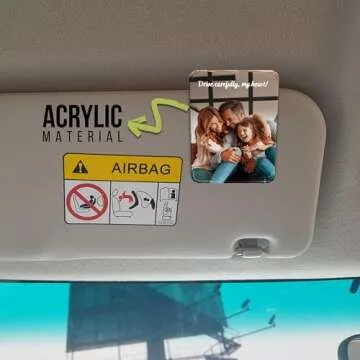 Personalized Photo Car Visor Clip - Custom Acrylic Car Sun Visor Photo Frame with Vertical & Horizontal Options - Unique Drive Safe Gift for Family, Friends, and Loved Ones
