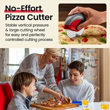 Kitchy Pizza Cutter Wheel with Blade Cover and Ergonomic Design