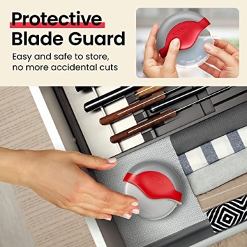 Kitchy Pizza Cutter Wheel with Blade Cover and Ergonomic Design