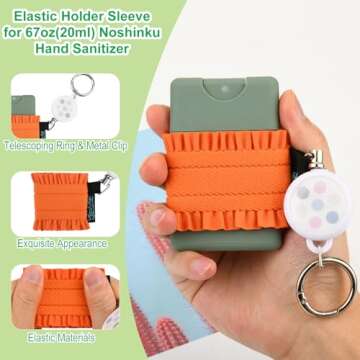 Beautyflier Pack of 4 Elastic Sleeve for Noshinku Pocket Hand Sanitizer 67oz, Colorful Holder Sleeve...