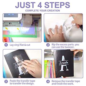 MECOLOUR Holographic Vinyl Permanent Adhesive Opal Craft Vinyl 5 Sheets Bundle, 12" X 12", for Cricut Cutter Machine for Birthday Party Home Car DIY Decorating Craft