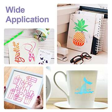 MECOLOUR Holographic Vinyl Permanent Adhesive Opal Craft Vinyl 5 Sheets Bundle, 12" X 12", for Cricut Cutter Machine for Birthday Party Home Car DIY Decorating Craft