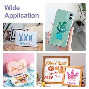 MECOLOUR Holographic Vinyl Permanent Adhesive Opal Craft Vinyl 5 Sheets Bundle, 12" X 12", for Cricut Cutter Machine for Birthday Party Home Car DIY Decorating Craft