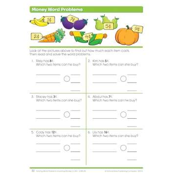 School Zone - Word Problems Workbook - 64 Pages, Ages 6 to 8, 1st Grade, 2nd Grade, Math, Picture Stories, Graphs, Calendars and Clocks, and More (School Zone I Know It!® Workbook Series)