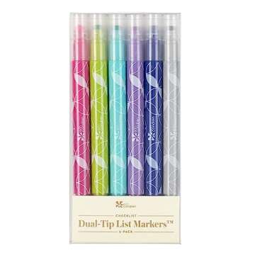 Erin Condren 6-Pack Dual-Tip List Markers - Colorful Productivity Tools