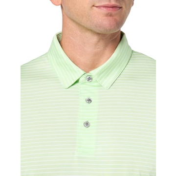 PGA TOUR Men's Feeder Stripe Golf Polo Shirt Patina Green