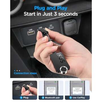 Wireless Carplay Adapter for Apple,Converts Wired to Apple Carplay Wireless Adapter, Instant Connect...