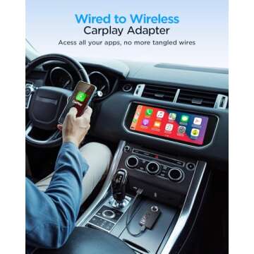 Wireless Carplay Adapter for Apple,Converts Wired to Apple Carplay Wireless Adapter, Instant Connectivity, Fit for Cars 2017 & for Apple iPhone iOS 10+ (2024 Upgraded)