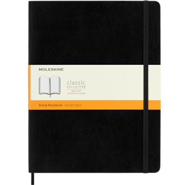 Moleskine Classic Notebook Soft Cover XL Ruling Black 192 Pages