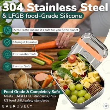 Durable Eco-Friendly Stainless Steel Bento Box for Kids