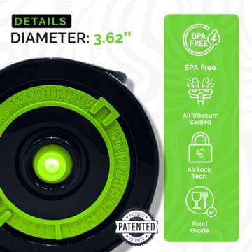 Burp Lids 12 Pack Curing Kit - Fits All Wide Mouth Mason Jar Containers - A Home Harvesting Essential. 12 lids + extraction pump. Vacuum sealed for successful cure.