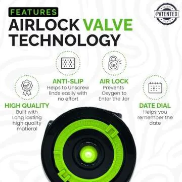 Burp Lids 12 Pack Curing Kit - Fits All Wide Mouth Mason Jar Containers - A Home Harvesting Essential. 12 lids + extraction pump. Vacuum sealed for successful cure.