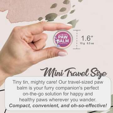 LunaMarie Paw Balm | 100% Natural Organic Nose & Paw Soother with Shea Butter & Coconut Oil | Paw Pad Balm for Dogs & Cats, Licksafe Paw Wax for Pets with Lavender Scent (Lavender Travel Size, 0.5 Oz)