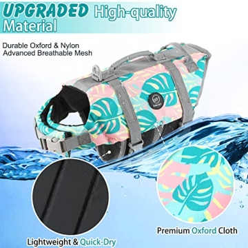 EMUST Dog Life Preserver, Dogs Life Vests for Swimming, Beach Boating with High Buoyancy, Dog Flotat...