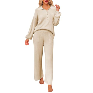 Pink Queen Women's Stylish 2 Piece Sweater Outfit Set
