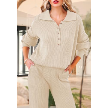 Pink Queen Women's Stylish 2 Piece Sweater Outfit Set