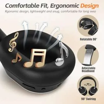 Hybrid Active Noise Cancelling Headphones with 60H Playtime