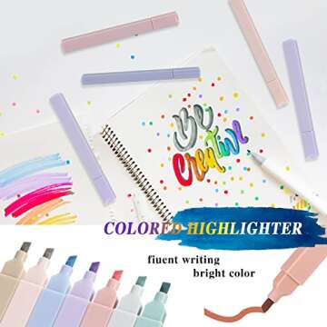 12 Pieces Aesthetic Highlighters Bible Highlighters and Pens No Bleed with Chisel Tip Pastel Markers...