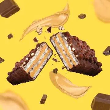 FITCRUNCH Wafer Protein Bars, 16g of Protein & 3g of Sugar (9 Bars, Chocolate Peanut Butter)