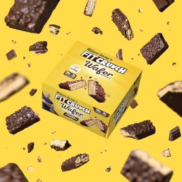 FITCRUNCH Wafer Protein Bars, 16g of Protein & 3g of Sugar (9 Bars, Chocolate Peanut Butter)