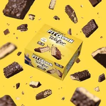 FITCRUNCH Wafer Protein Bars, 16g of Protein & 3g of Sugar (9 Bars, Chocolate Peanut Butter)
