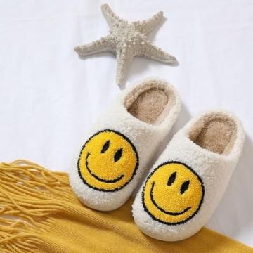 Cute Smile Face Slippers for Kids Soft Non-Slip Warmth