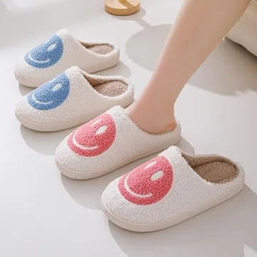 Cute Smile Face Slippers for Kids Soft Non-Slip Warmth