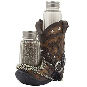 Fancy Cowboy Boot Salt and Pepper Shaker Set for Western Decor