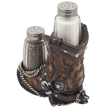 Fancy Cowboy Boot Salt and Pepper Shaker Set for Western Decor