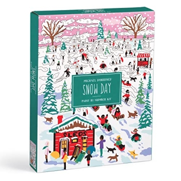 Galison Snow Day Paint by Number Kit for All Ages