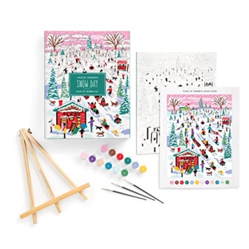 Galison Snow Day Paint by Number Kit for All Ages