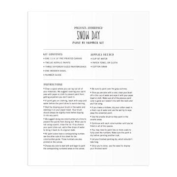 Galison Snow Day Paint by Number Kit for All Ages
