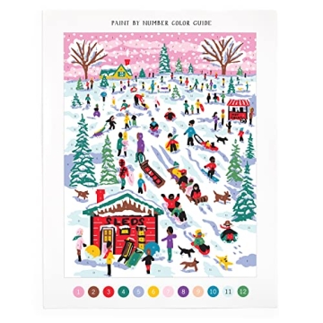 Galison Snow Day Paint by Number Kit for All Ages