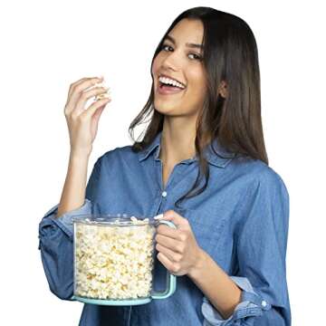 Presto 04811 PopLite My Munch Hot Air Popcorn Popper - Personal Sized, Built-In Serving Bowl, Compact Design, 8 Cups, Blue